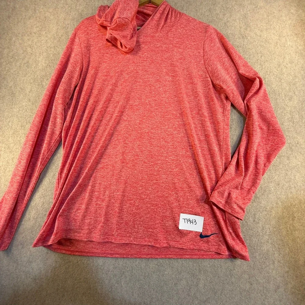 Nike Dri-FIT Mens XL Hoodie Long Sleeve Heather Red Training Shirt T1943